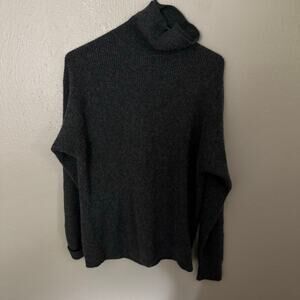 CASTLERIG Dark Grey Ribbed Turtleneck Cashmere Sweater Size Medium comfort